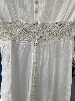 Lot 2043 - Early 20th Century White Cotton Dress with...
