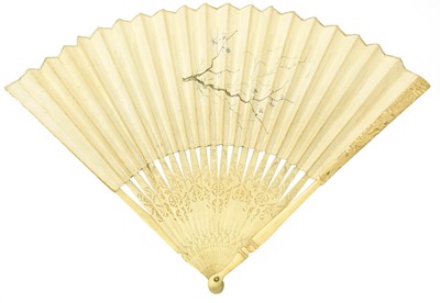Lot 2153 - Circa 1750 English Fan, with carved and...