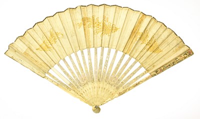 Lot 2158 - A Circa 1775 Dutch Fan, the ivory guards and...