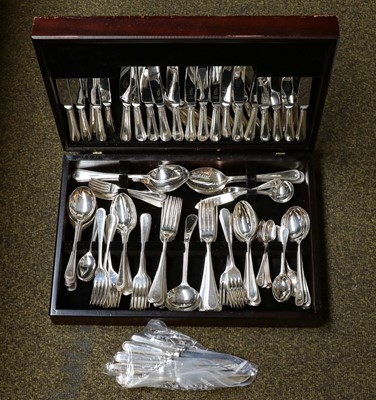 Lot 151 - Qty plated Cutlery in 2 canteens and 2 rolls
