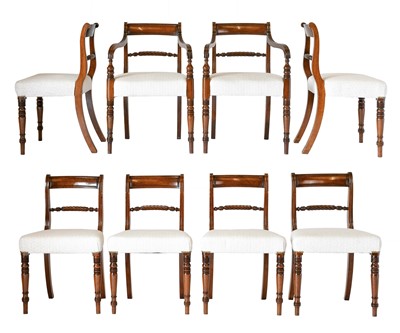 Lot 327 - A Set of Eight (6+2) George IV Dining Chairs,...