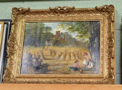 Lot 441 - H* Hardy (19th century) ";Harvest Home";, bears an old inscribed label verso, oil on canvas,...