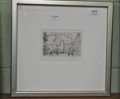 Lot 444 - William Walcot R.B.A., R.E (1874-1943) A bustling Italian street scene, signed in pencil,...