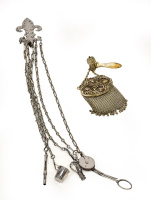 Lot 2115 - A 19th Century Polished Steel Chatelaine...