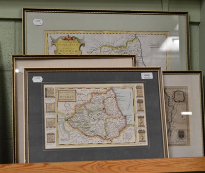 Lot 448 - Morden (Robt.) Episcopaius Dunelmeisis... Durham, hand-coloured map, mounted, framed and...