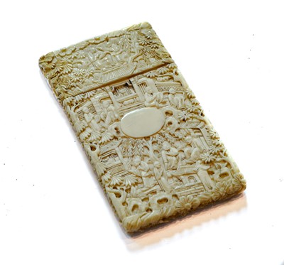 Lot 49 - A Chinese Ivory Card-Case, Probably Canton,...
