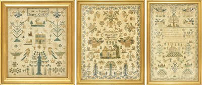 Lot 2125 - Group of Three 19th Century Samplers Worked by...