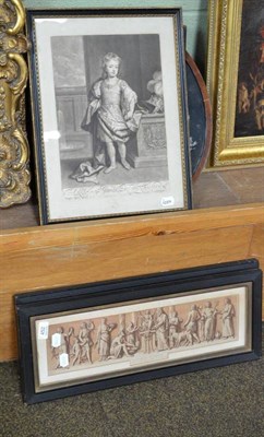 Lot 452 - Eight assorted engravings and prints some after Bartolozzi and an oval needlework panel