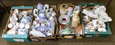 Lot 488 - Nine boxes of assorted ceramics and glass...