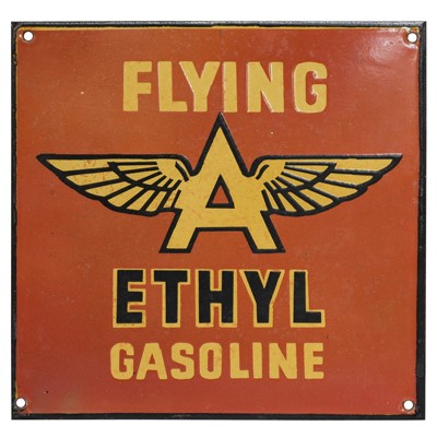 Lot 129 - Flying Ethyl Gasoline: A Single-Sided Enamel...