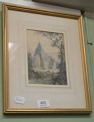 Lot 462 - John Callow watercolour, Hollington Church Sussex, bearing a Fine Art Society Label