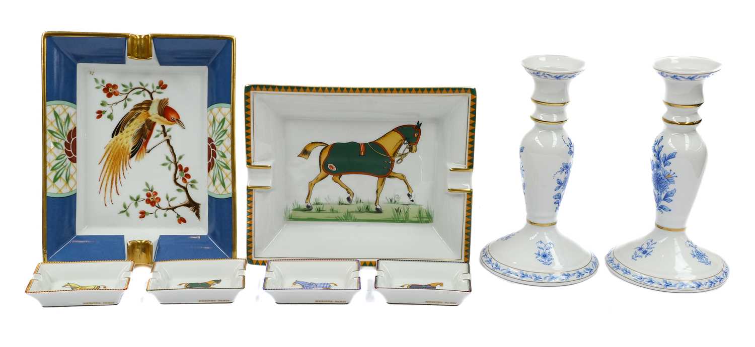 Lot 264 - Assorted porcelain including; six Hermes