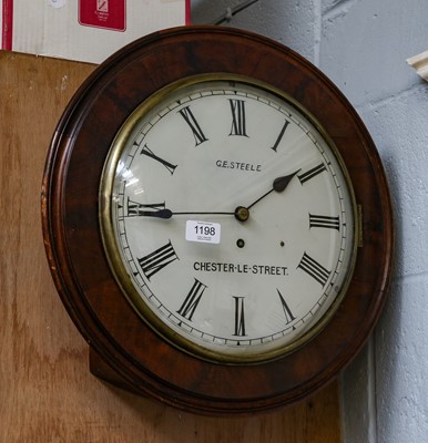 Lot 1198 - A mahogany single fusee wall timepiece with...