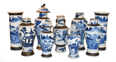 Lot 283 - A collection of 20th century Chinese blue and...