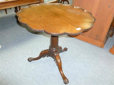 Lot 1146 - A George II Mahogany Tripod Table, mid 18th century, the later moulded top above a birdcage...