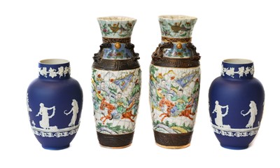 Lot 3 - A pair of 19th century Chinese crackle glaze...