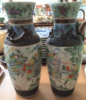 Lot 3 - A pair of 19th century Chinese crackle glaze...