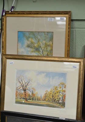 Lot 478 - Abraham Hulk Junior A pair of landscapes, each signed, watercolours, together with two river...