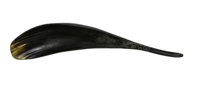 Lot 298 - An Inuit Horn Ladle, the tapered handle...
