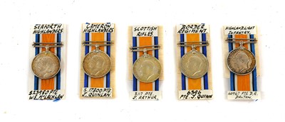 Lot 13 - Five British War Medals, awarded to:-...