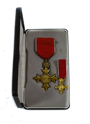 Lot 2 - An OBE Shoulder Badge (Civil), in case of...