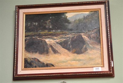 Lot 485 - George Drummond Fish (fl.1906-1938) ";A Mountain Torrent, North Wales";, initialled, inscribed...