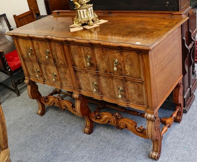 Lot 1232 - A George V walnut sideboard crossbanded in...