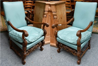 Lot 1251 - A pair 20th century Jacobian revival carved...