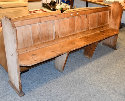 Lot 1240 - A Victorian pine 7ft church pew