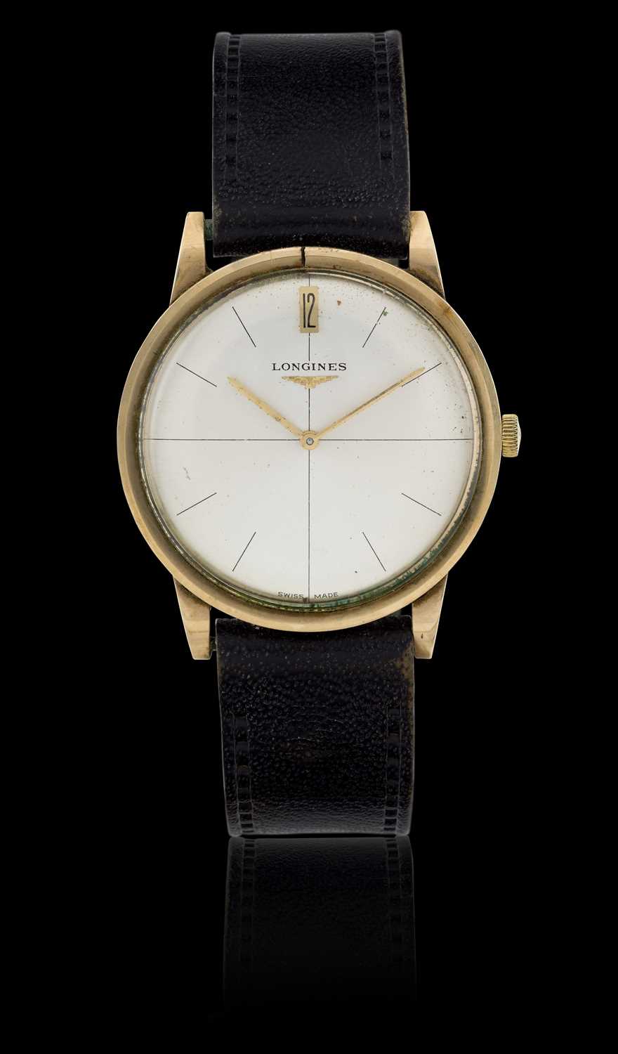 Lot 2338 - Longines: A 9 Carat Gold Wristwatch