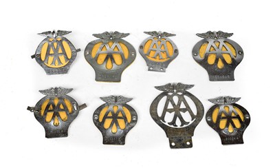 Lot 57 - Eight Assorted Chromed Metal AA Members' Badges