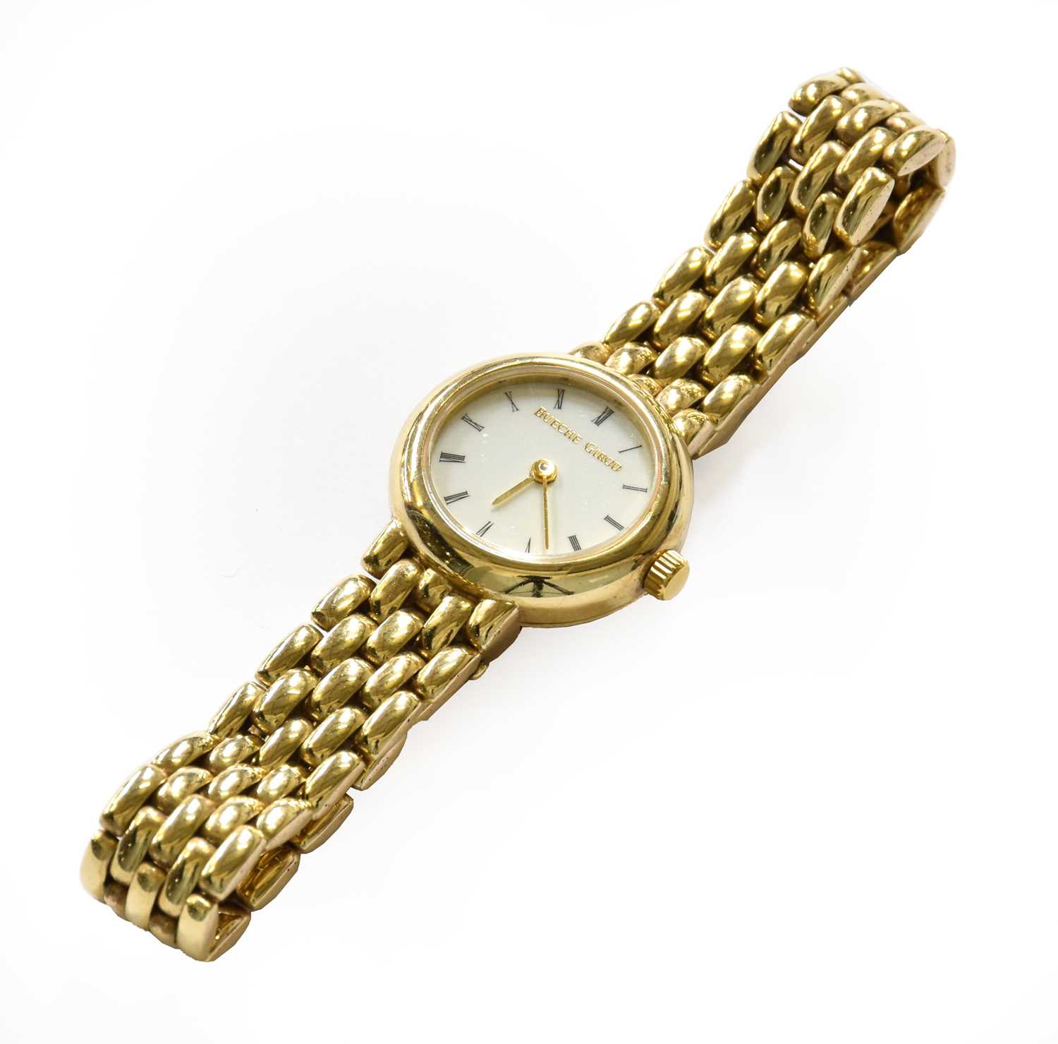Lot 235 - A lady's 9 carat gold wristwatch, signed...