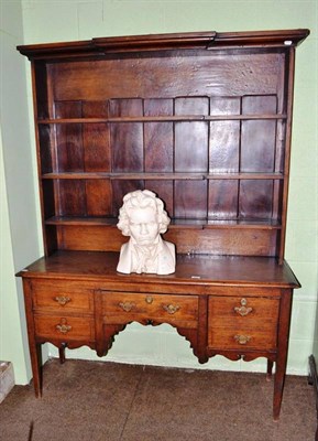 Lot 503 - 19th century oak dresser and rack