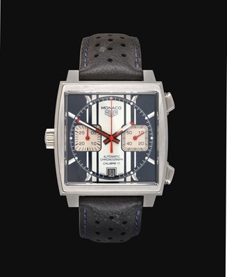 Lot 2177 - Tag Heuer: A Stainless Steel Limited Edition Automatic Calendar Chronograph Wristwatch