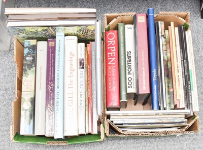 Lot 1314 - Two boxes of art reference books and sales...