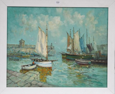 Lot 1042 - Laszlo Ritter (1937-2003) Extensive seascape,...