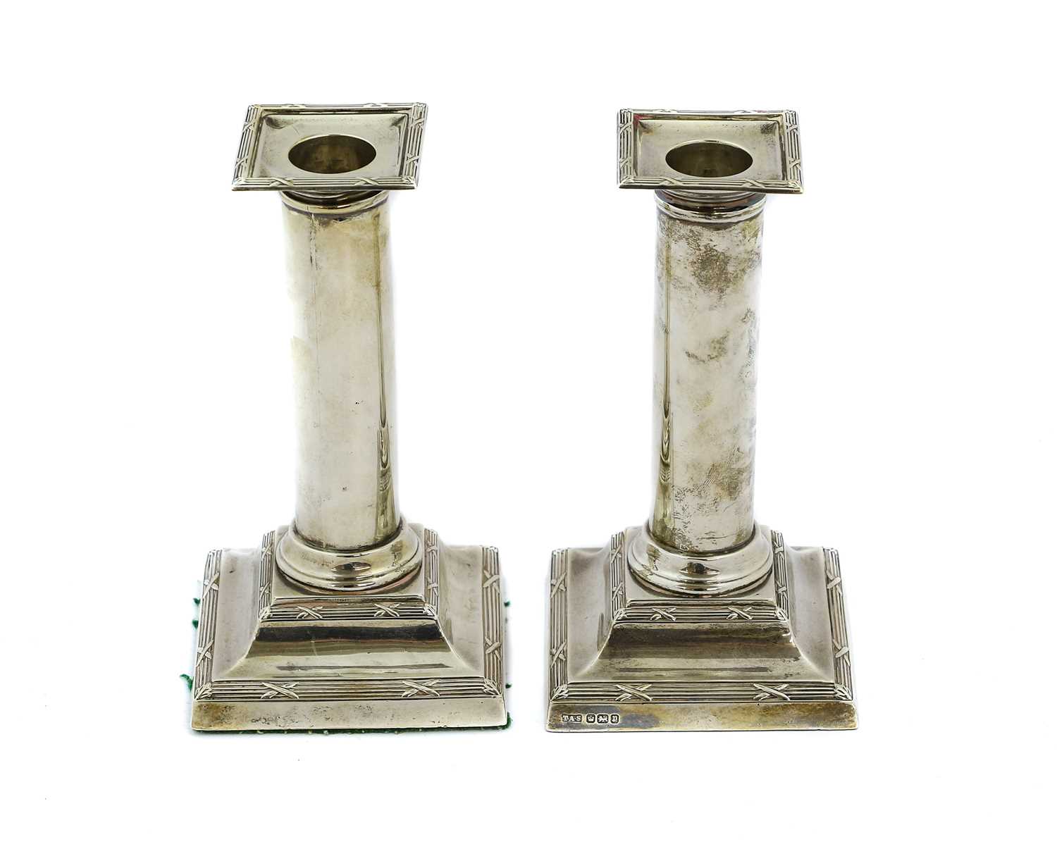 Lot 81 - A Pair of Edward VII Silver Candlesticks, by...