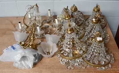 Lot 1331 - Four chandeliers of tent and bag form with...