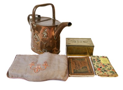 Lot 22 - J.S & S Arts & Crafts copper kettle,...