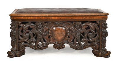 Lot 828 - A Victorian Foliate Carved Window or Hall Seat,...