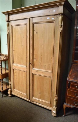 Lot 518 - A Victorian pine two door wardrobe