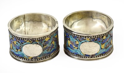 Lot 35 - A Pair of Chinese Export Silver and Enamel...