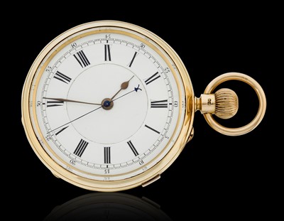 Lot 2372 - An 18 Carat Gold Open Faced Chronograph Pocket Watch