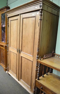 Lot 520 - A Victorian pine two door wardrobe