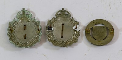 Lot 131 - Two Scarborough Police Small Helmet Plates, of...