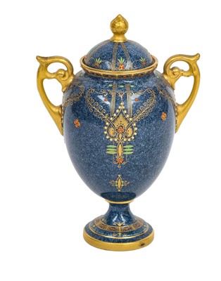 Lot 109 - A Royal Worcester twin handled pedestal vase...