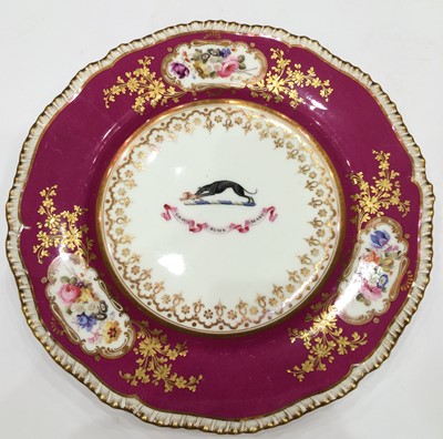 Lot 81 - A Set of Six English Porcelain Armorial Dinner...