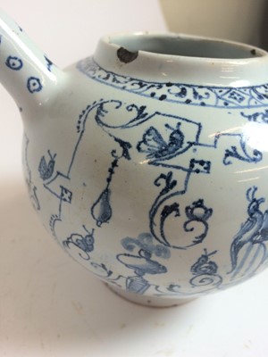 Lot 107 - A French Faience Teapot, possibly Nevers,...