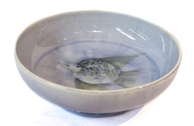 Lot 298 - William Moorcroft bowl, pale blue ground, tube...