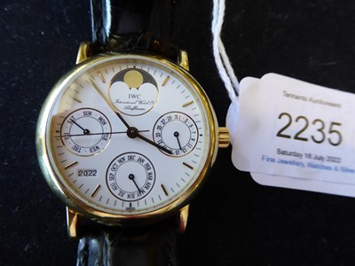Lot 2235 - IWC: A Fine 18 Carat Gold Perpetual Calendar Automatic Moonphase Wristwatch